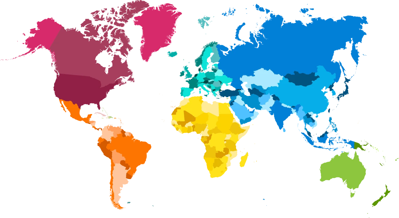 Mapa de los mercados a los que damos servicio